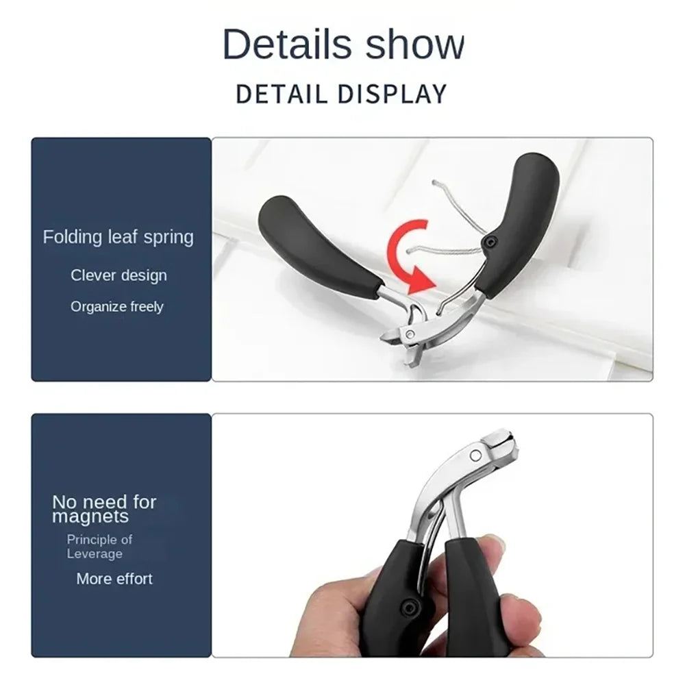 Heavy-Duty Nail Clippers Wide Jaw Opening Fingernail Clipper Thick Hard Toenail Cutter Inclined Arc Blade Manicure Scissor Tools