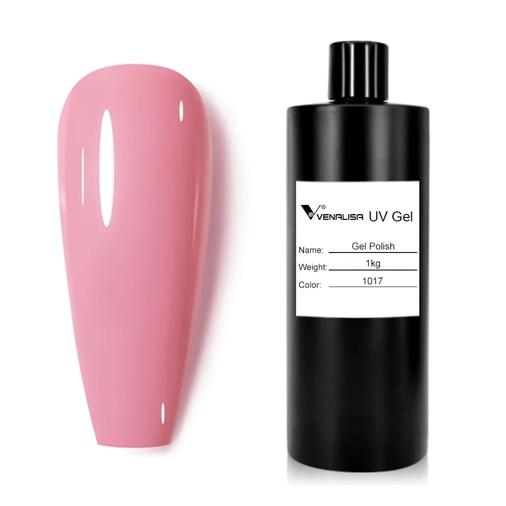 #1004 Nude PinkJelly 1kg Big Volume VENALISA Wholesale Super Quality Soak Off UVLED Semi Permanent Pastel Varnish Nail Salon Use