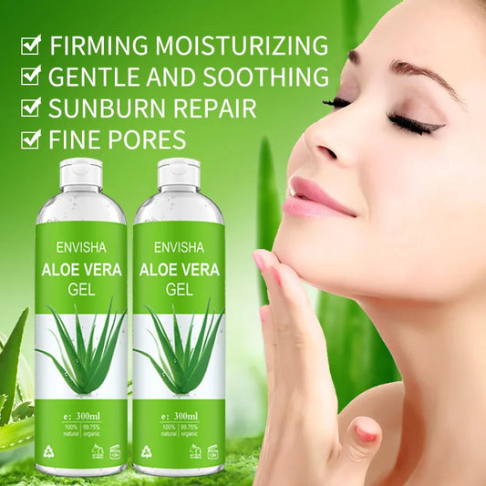 ENVISHA Aloe Vera Gel Soothing Moisturizing Hyaluronic Acid Sunburn Repairing Treatment Skin Care Face Body Cream Antipruritic