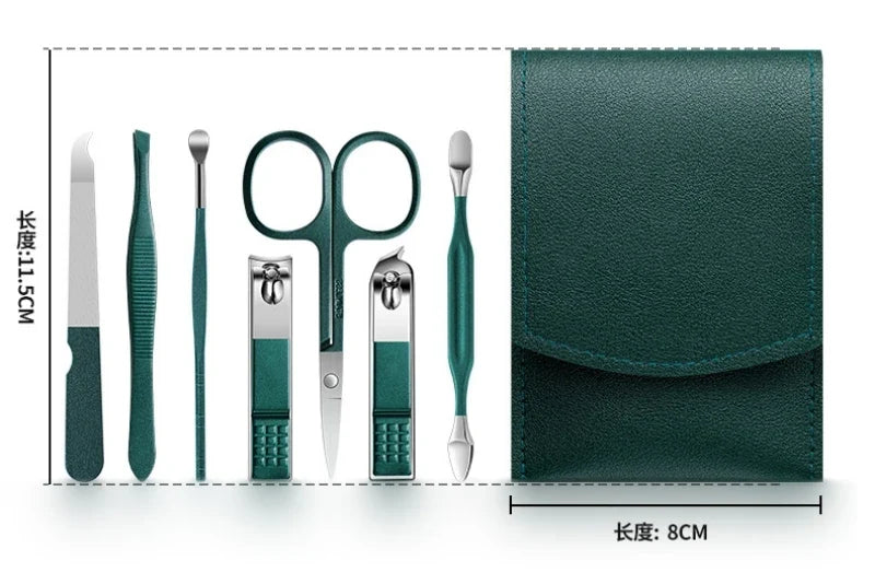 2023 New 7Pcs Portable Luxury Manicure Sets Pedicure Kits Colour Nail Clipper Set Personal Care Tools Eyebrow Scissors
