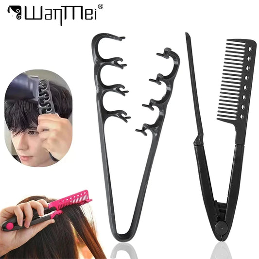 2pcs/set Volumizing Flat Comb Set V-shaped Straight Hair Brush Fluffy Straightener Volumize Texture for Hair Roots Styling Tools