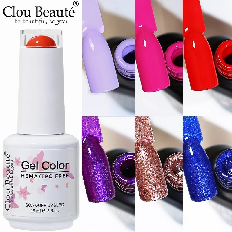 Clou Beaute Coffee Colors Nail Gel Polish HEMA/TPO FREE Soak off UV/LED 15ml Vernis Semi Permanent Nail Varnish 15ml Base Top