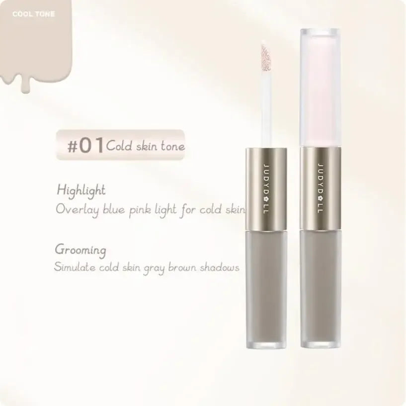 Judydoll Liquid Highlighter Contour Dual Head Matte High Gloss Face Bronzer Natural Shadows Waterproof Nose Shaping Pen Makeup