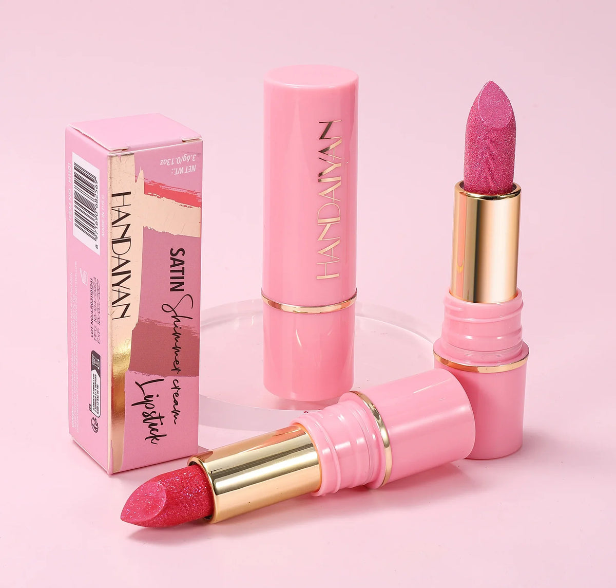 8 Colors Glitter Diamond Lipstick Long-Lasting Pink Brown Pearlescent Metallic Purple Sparkling Lipstick Makeup Cosmetic