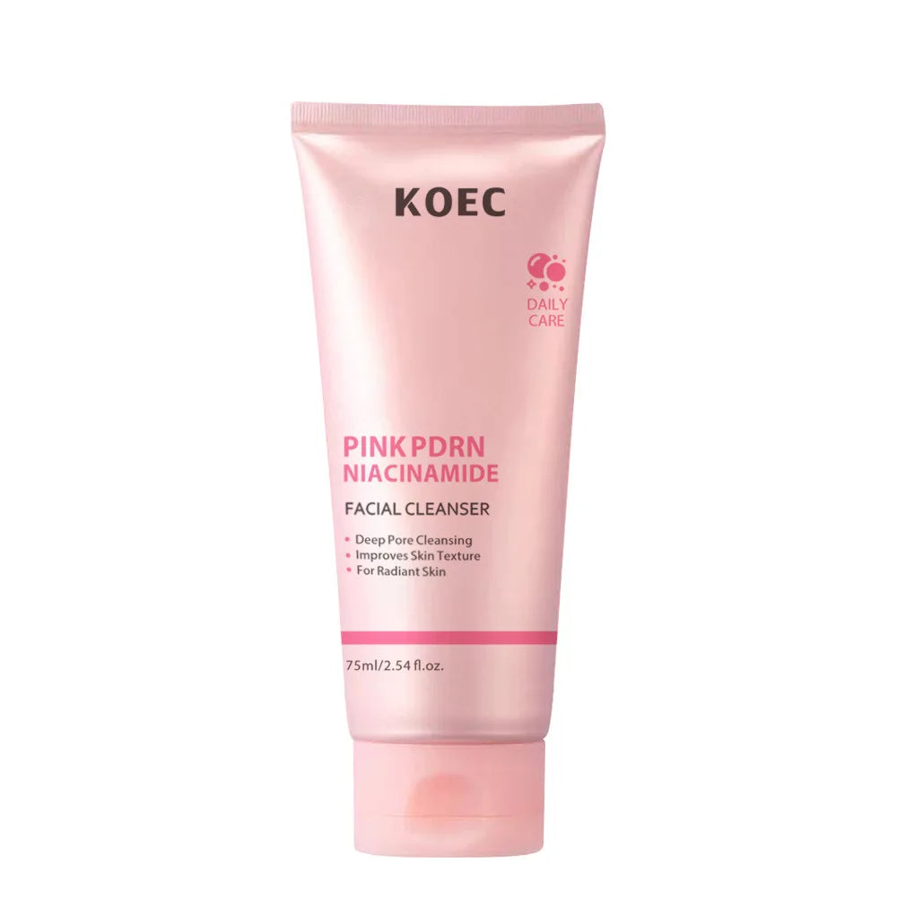 75ml KOEC Pink PDRN Niacinamide Facial Cleanser Hydrating Smoothing Glowing Deep Pore Cleansing Improve Texture Hyaluronic Acid