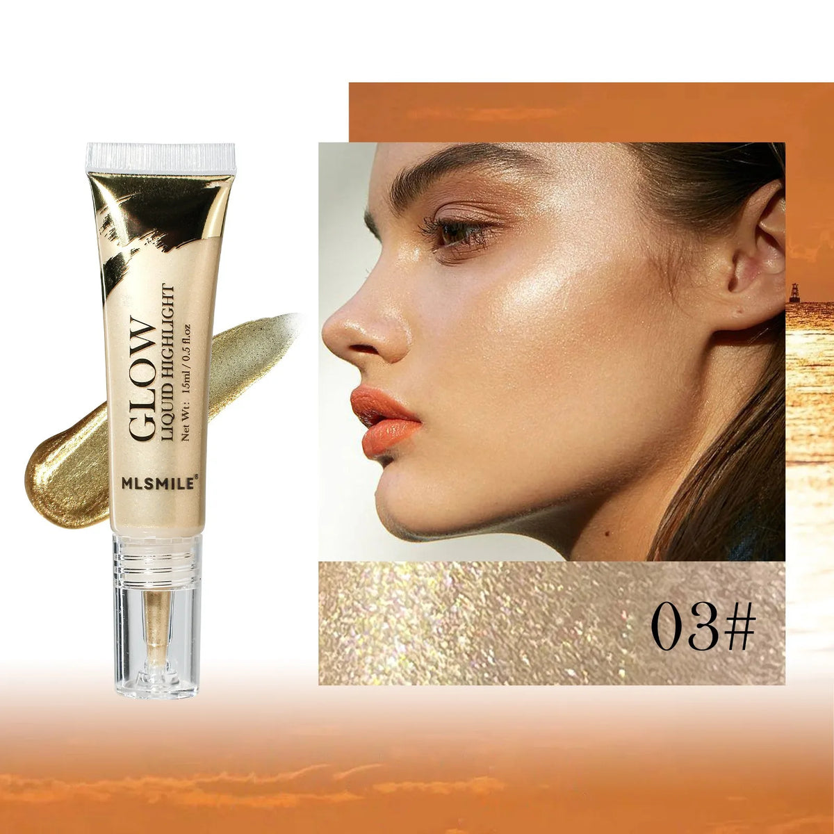 1PC Highly Pigmented Liquid Highlighter Makeup Waterproof Lasting Shimmer Glow Stick for Face Body Eyes Contour Highlighting