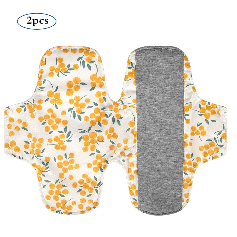 2pcs Reusable Period Pads Keep It In Place Washable Cloth Menstrual Pads Graphene Lining Anti Slip Silicone Design Panty Liner