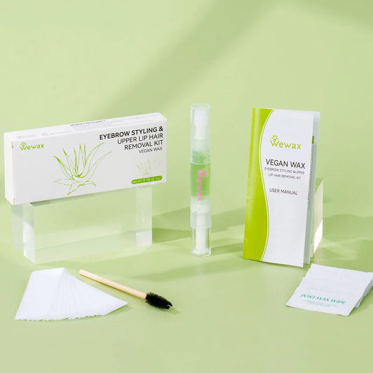 32Pcs Aloe Scent Eyebrow Waxing Kit Fine Hair Removal Wax Strips For Eyebrow Beard Lip Finger Local Depilation Beauty Care