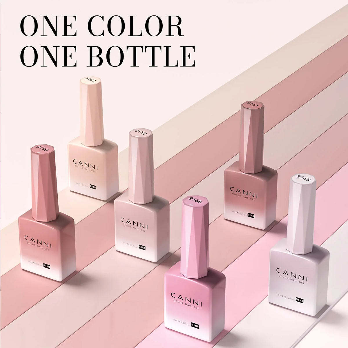 6pcs/kit CANNI Gel Nail Polish TPO FREE Nails Semi Transparent Jelly Pink Collection Soak Off UV LED Gel Diamond Top Coat Set