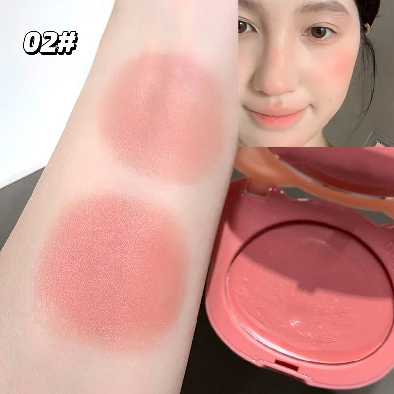 Apricot Pink Blush Cream Makeup Cheek Tint Rouge Violet Blusher Mud Palette Waterproof Monochrome Brighten Facial Moisture Blush