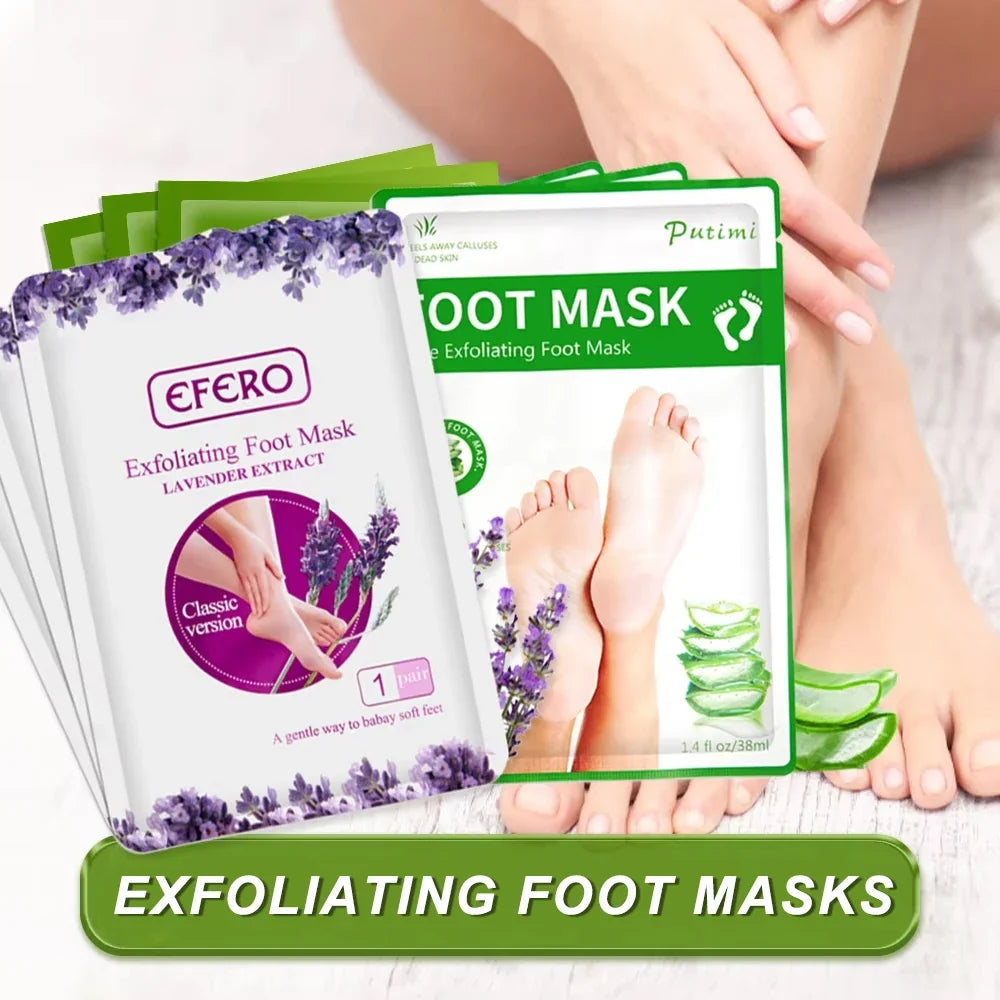 1/2/3 Pair Feet Exfoliating Foot Masks Pedicure Socks Exfoliation Scrub for Feet Mask Remove Dead Skin Heels Foot Peeling Mask