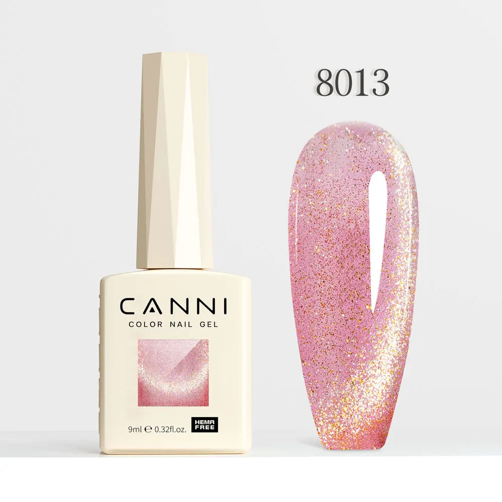 CANNI TPO/HEMA FREE Cat Eye Gel Nail Polish 9ml 48 Colors High Gloss UV-Removable Nail Art for Salon & DIY Manicure