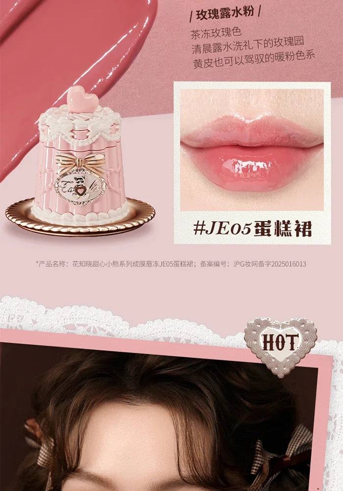 Flowerknows THE SWEETIE BEAR COLLECTION Coating Lip Jelly SOFT Lip gloss,Hydrating Gloss,Moisturizing Tint,Shine & Glow Finish