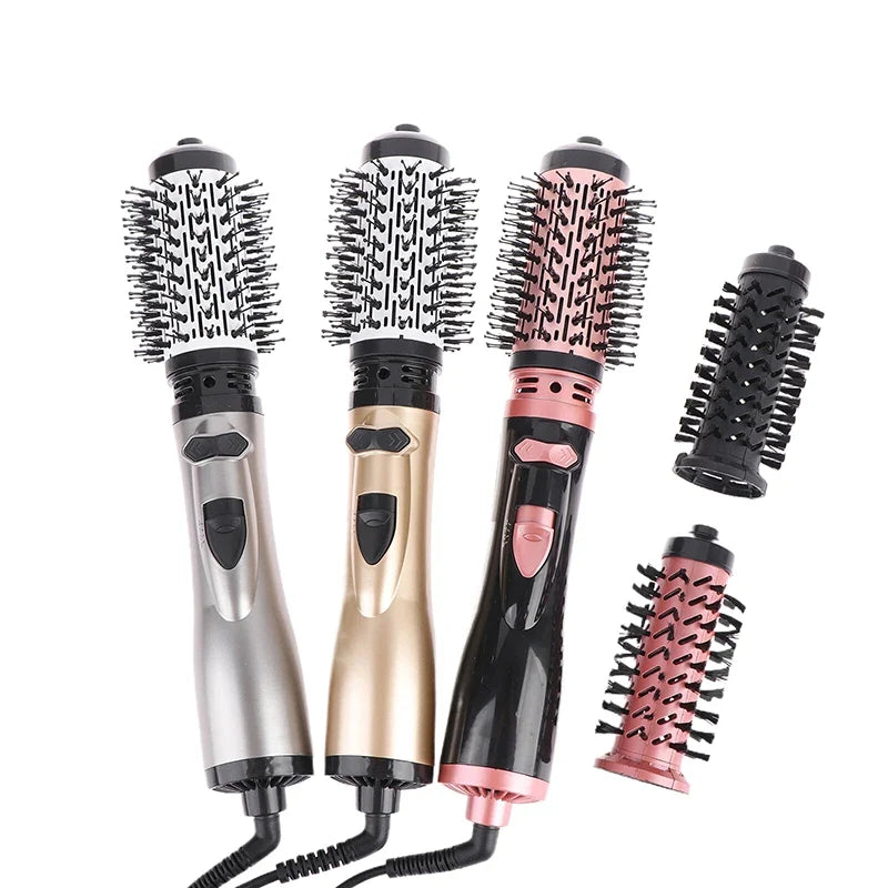 Hair Dryer Brush 2 In 1 Hot Air Spin Brush Curling Straightening Styling Auto-Rotating Ionic Round Blow Hair Dryer Volumizer