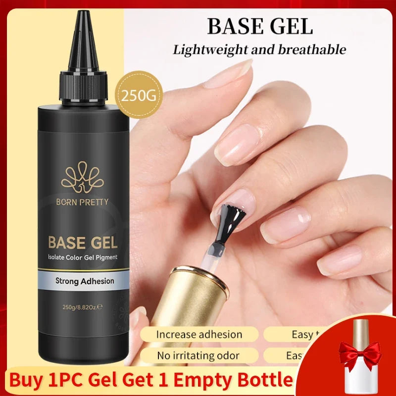 BORN PRETTY 250g Milky White Jelly Nude Gel Nail Polish Refilled Package Translucent Clear Semi Permanent Soak Off UV Gel