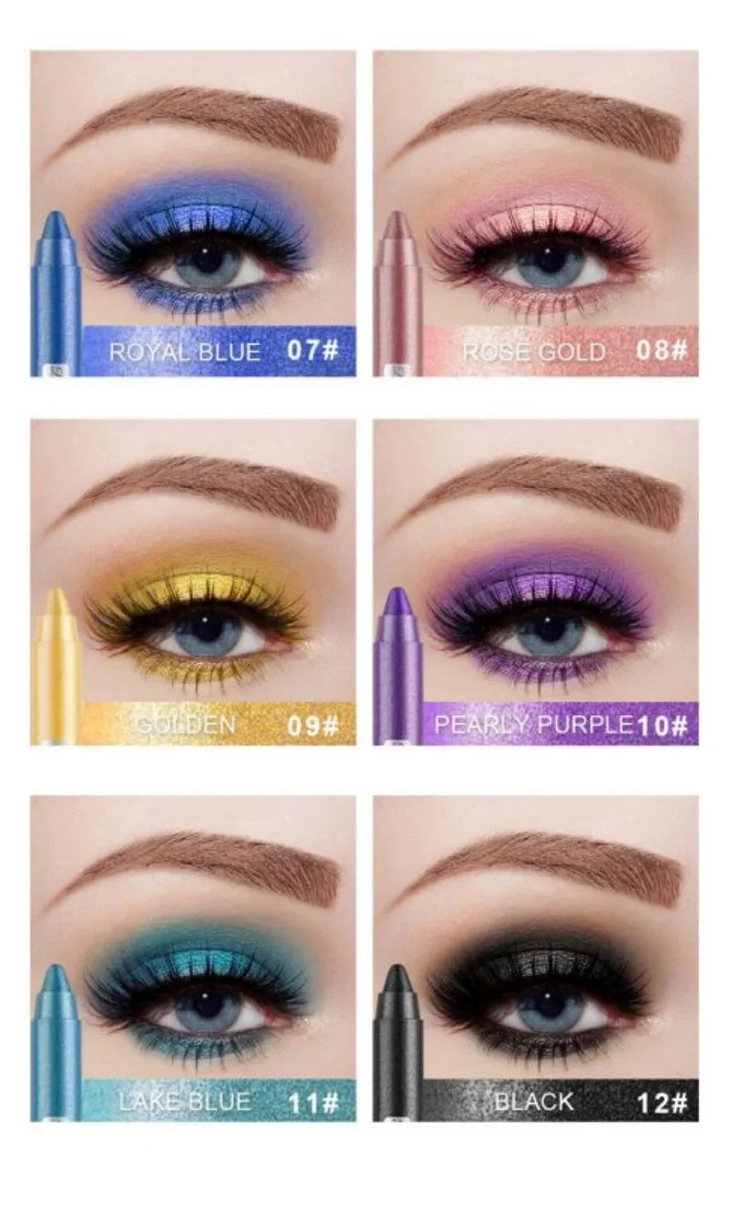 Eyeshadow Pen, Eyeliner Pen, Eyeshadow Stick, Eyeshadow Pen for Lower Eyelid, Pearlescent Eyeshadow Pen with Sharpener, Foaming Pen, Single-Color Eyeshadow Pen, Pearlescent Lower Eyelid Eyeshadow, Highlighter, Smudge-Proof