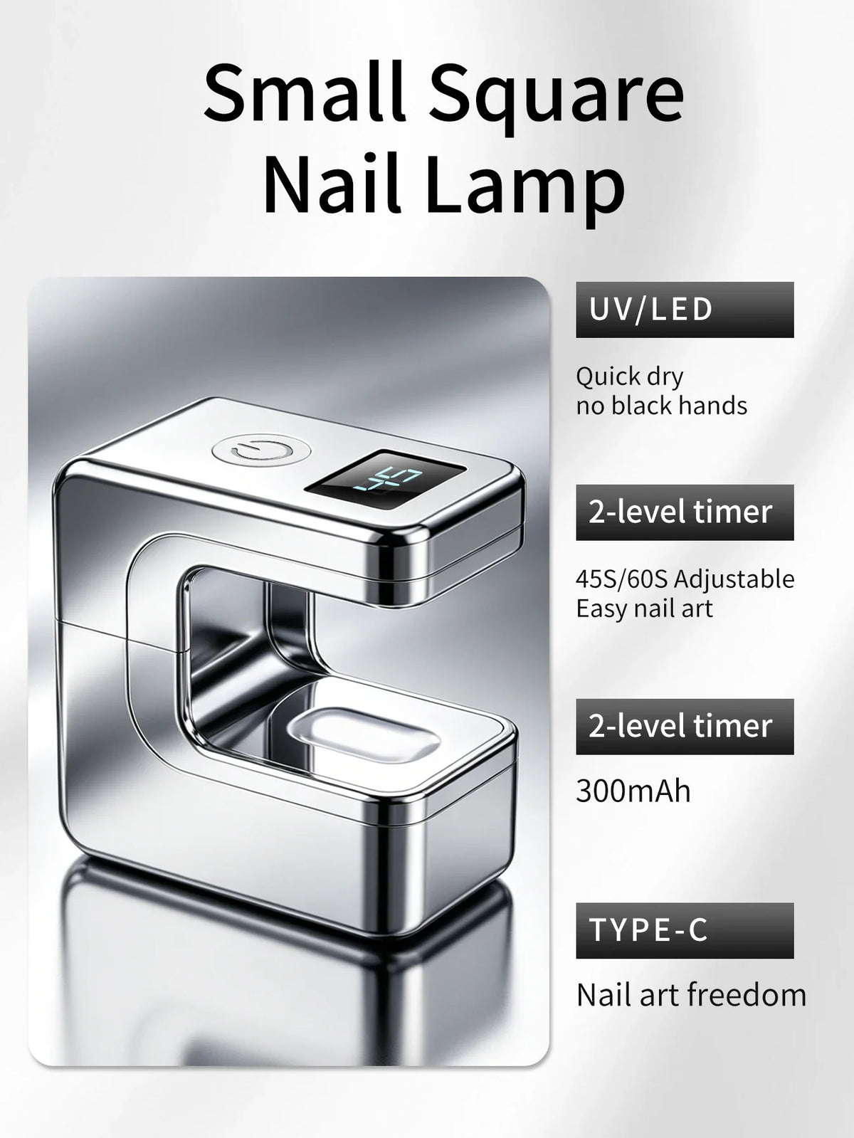 1Pc Mini Rechargeable UV LED Nail Lamp For Gel Nails，Quick Dry Nail Lamp Machine UV LEDs Gel Polish Nail Dryer Lamp Manicure