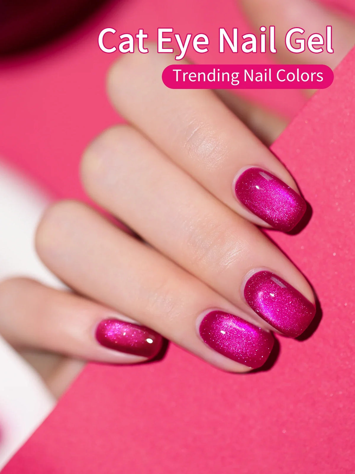 6pcs Cat Eye Nail Polish Gel 2025 New Style Blue Pink Cat Eye Nail Art Suitable for Women's Nail Salon Design