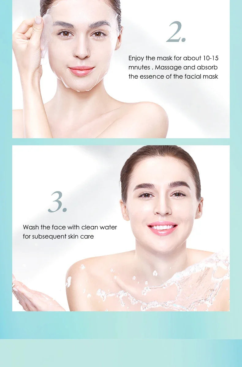10/20/30pcs Hyaluronic Acid Hydrating Facial Masks Sheet Masks Face Moisturizing Anti-aging Anti Wrinkles Face Mask Skin Care
