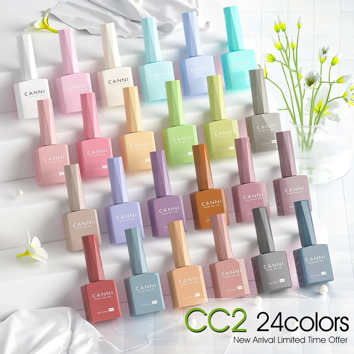 9ml CANNI CC8 HEMA FREE Nail Gel Polish Kit Nail Manicure Full Coverage Solid Color Summer Nails Soak off UV LED Nail Gel Set