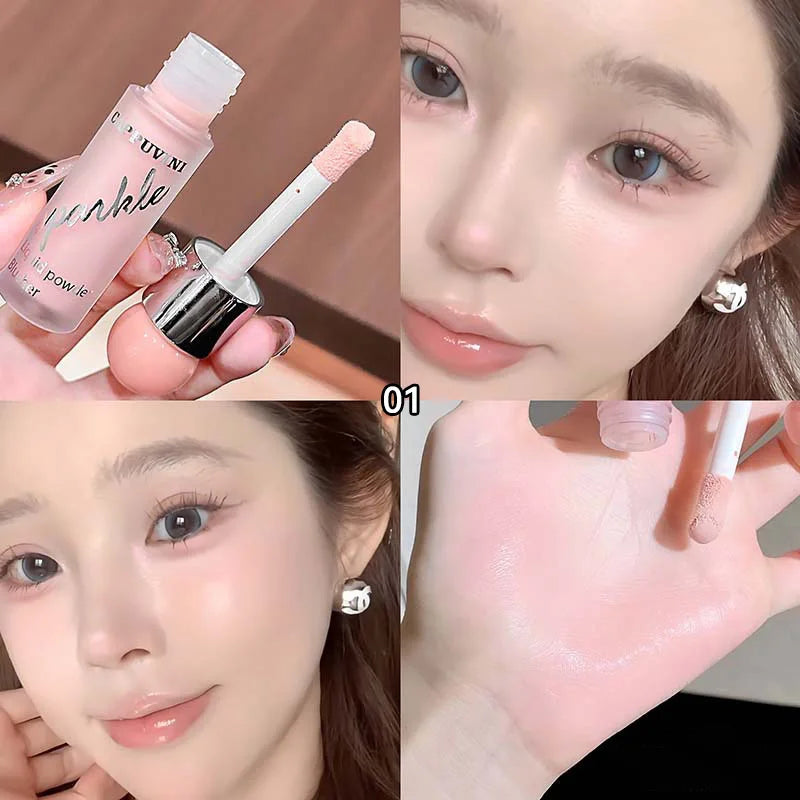 Clear and Water-like Blush Liquid, a Korean-style Sweet Girl's Energetic Blush for Daily Whitening, Naturally Breathable