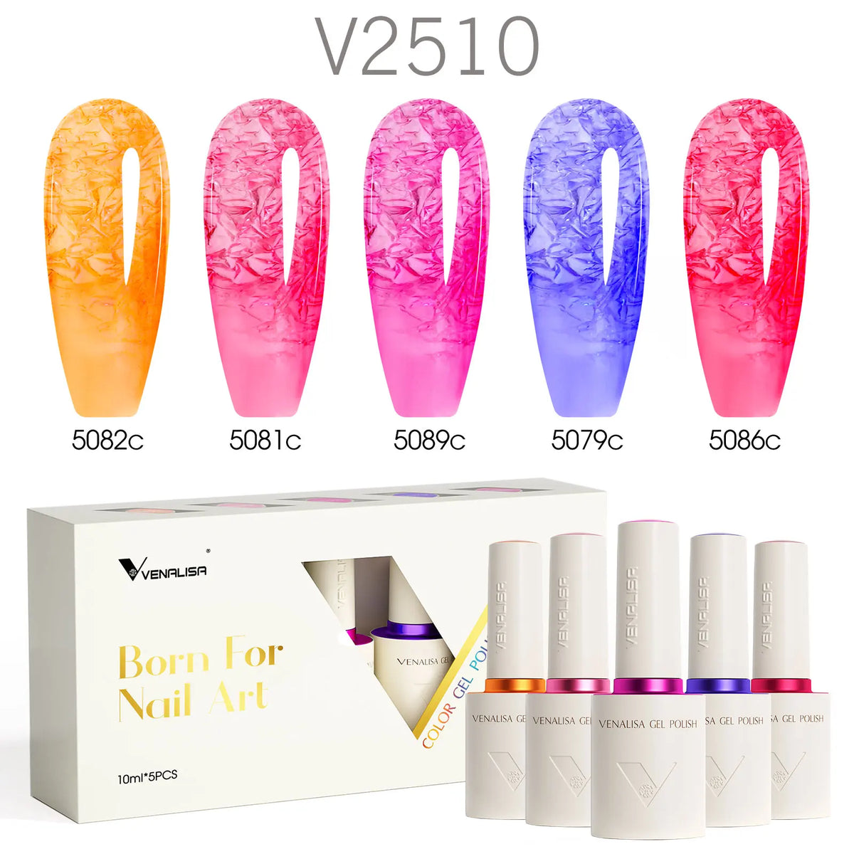 2/3/5pcs/Kit Venalisa 10ml Glossy Color Nail Gel Polish Combo HEMA FREE Long Wear Top Coat Kit Soak Off UV LED Gel Nail Manicure
