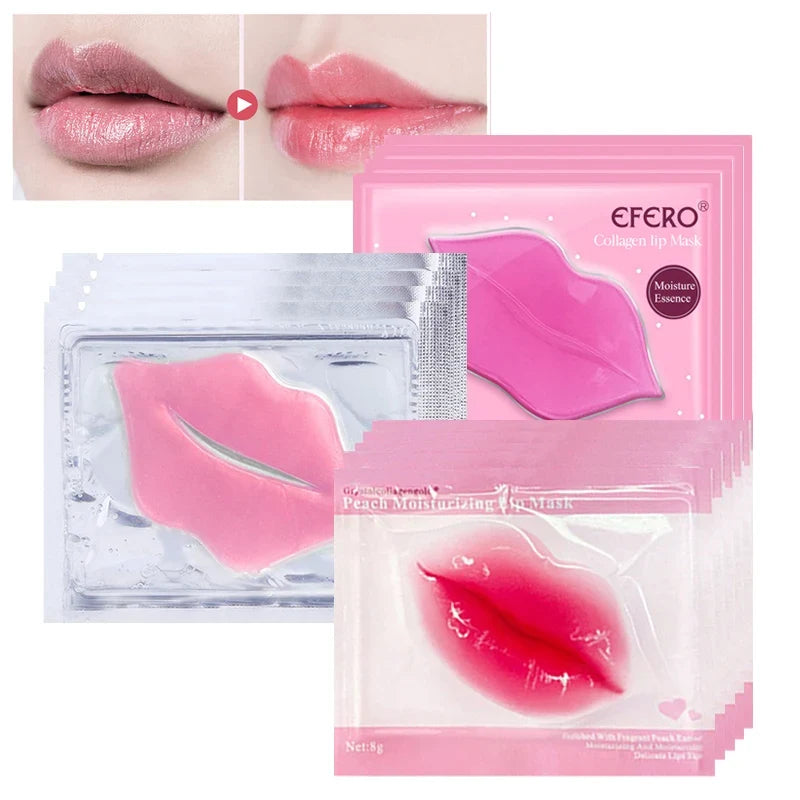30PCS Collagen Crystal Lip Mask Gel Patches Moisturizing Hydrating Repair Lines Lips Plumper Pad Lip Care Enhancement Lip Mask