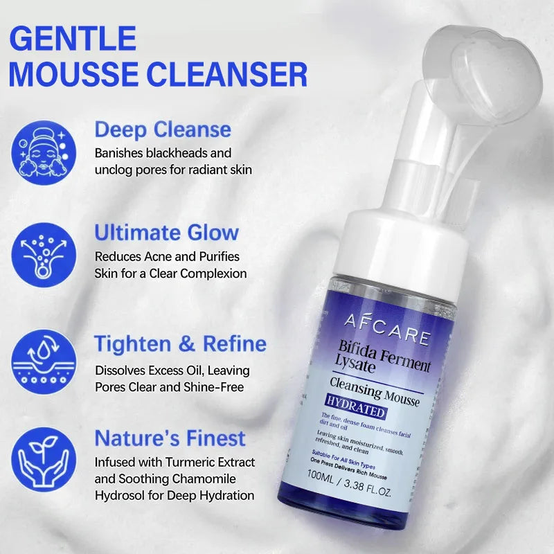 AFCARE Deep Clean Daily Cleanser Mousse Bifida Ferment Lysate Gentle Mouss For Sensitive Skin Refreshingly Soft Lightweight Foam