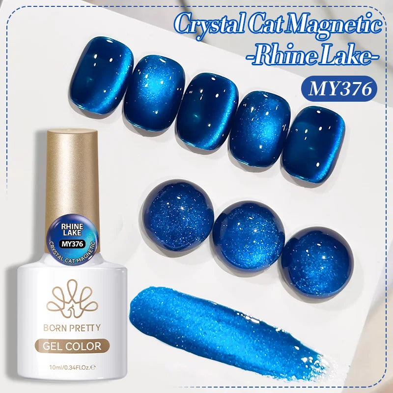 BORN PRETTY Gold Pink Cat Magnetic Gel Polish 10ml Water Light Spaking Glitter  Soak Off UV Semi Permanent Varnish Manicure