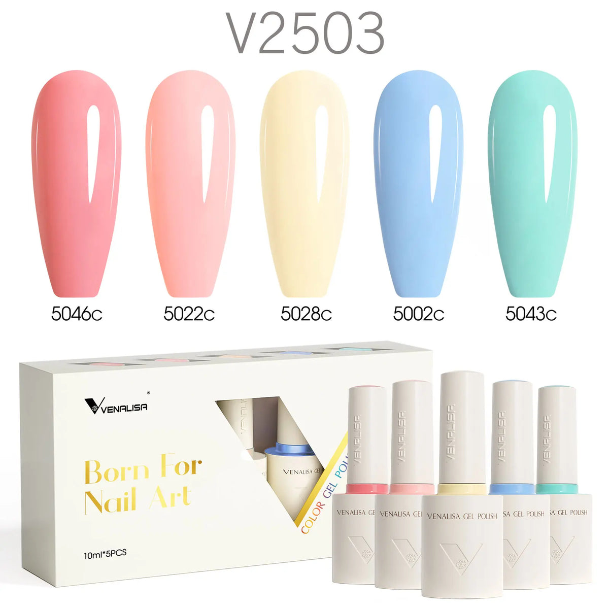 2/3/5pcs/Kit Venalisa 10ml Glossy Color Nail Gel Polish Combo HEMA FREE Long Wear Top Coat Kit Soak Off UV LED Gel Nail Manicure