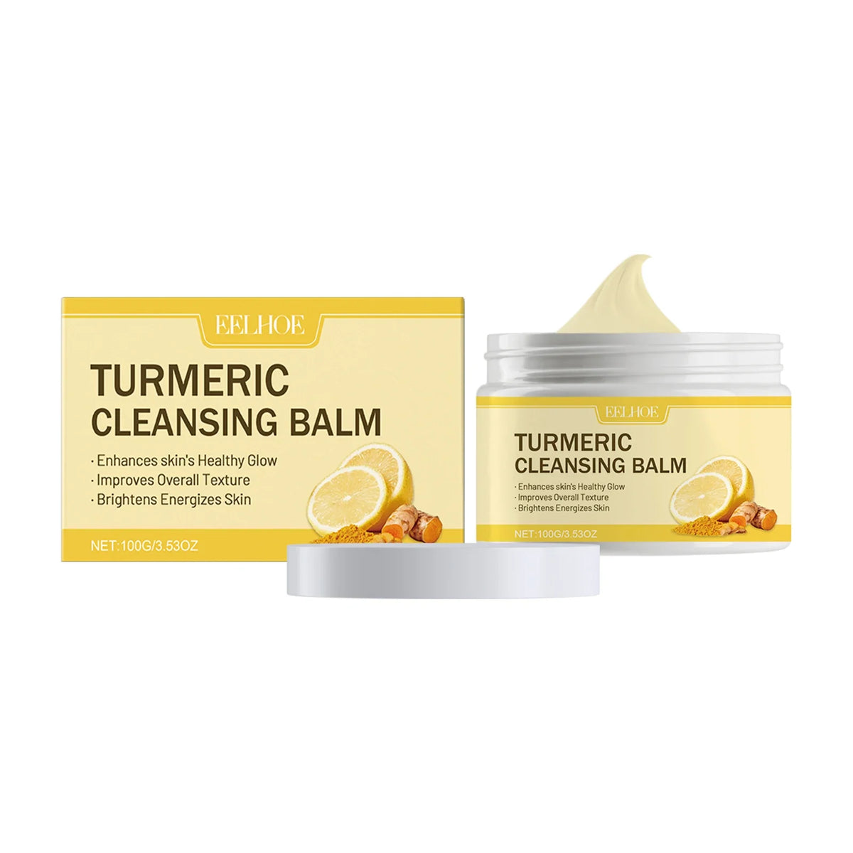 Ginger Lemon Makeup Remover Cleansing Facial Non-Tightening Gentle Makeup Face Eye Lip Makeup Remover Turmeric Cleansing Balm