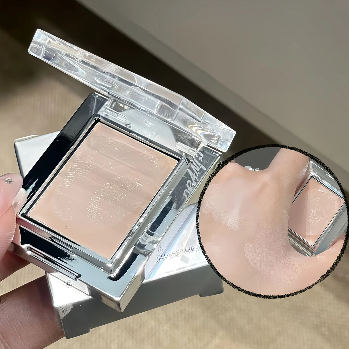 Herorange Misty Matte Cream Blush with Makeup Brush Set Low Saturation Matte Texture Brighten Skin Create Charming Makeup Looks
