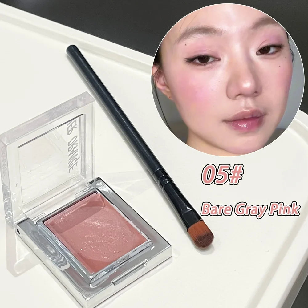 Herorange Misty Matte Cream Blush with Makeup Brush Set Low Saturation Matte Texture Brighten Skin Create Charming Makeup Looks
