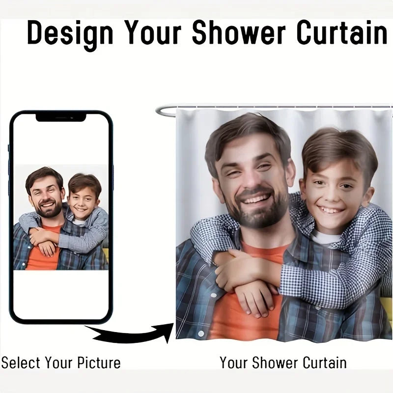 Custom Shower Curtain Bathroom Waterproof Curtains 3D Printing Customized Photo Polyester Bath Decor With Hooks for Dropshipping