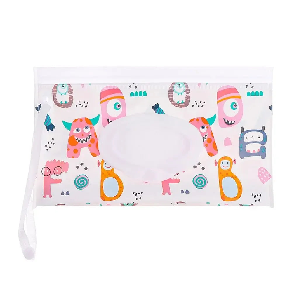 EVA Baby Wet Wipe Pouch Portable Buckle Wipes Holder Case Flip Cover Snap-Strap Reusable Wet Wipe Bag Outdoor Tissue Box