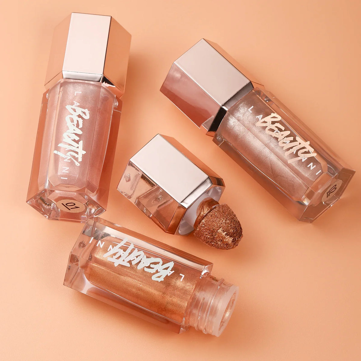 3 Colors Face Brightening Cream, Glitter Highly Saturated Liquid Highlighter, Bright Color Face Contour Makeup Highlighting