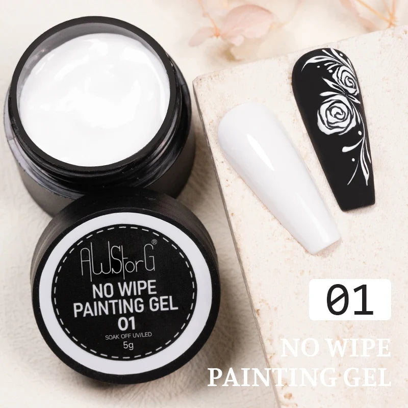 AWStorG 5ML Super Silver Metallic Gel Nail Polish Metal Effect Painting Gel Chromes Varnis Semi Permanent for Nail DIY
