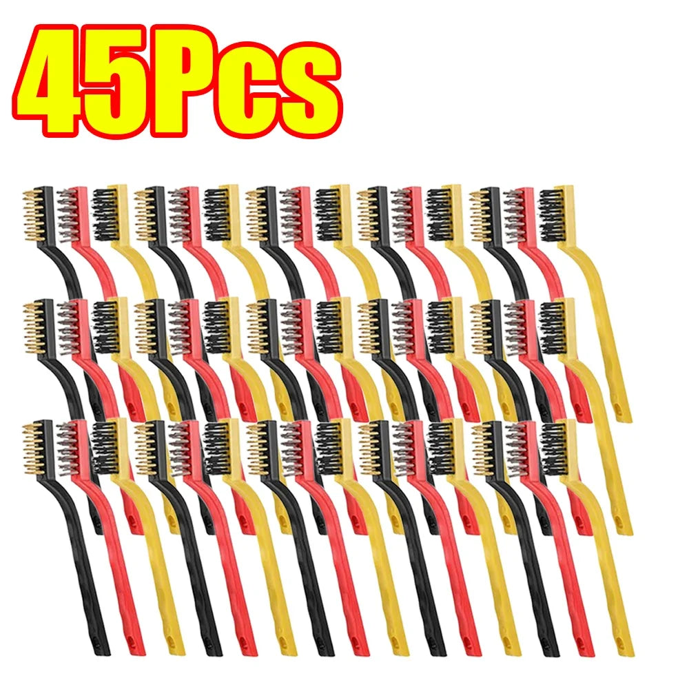 3-45Pcs Brass Cleaning Brush Metal Brass/Stainless Steel/Nylon for Gas Hoods Grease and Stain Removal Cooktop Cleaning Tool