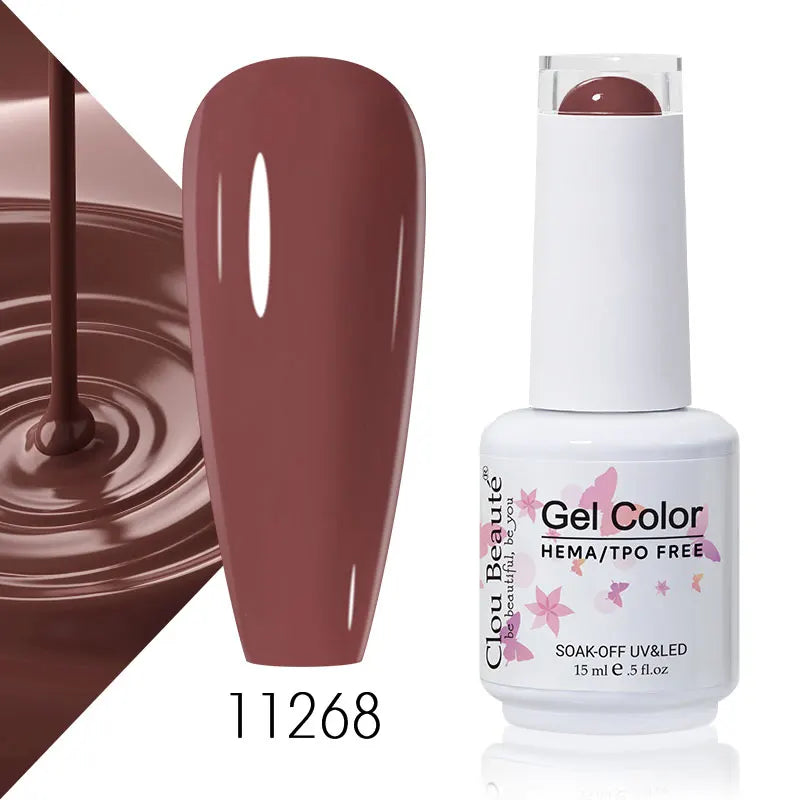 Clou Beaute Coffee Colors Nail Gel Polish HEMA/TPO FREE Soak off UV/LED 15ml Vernis Semi Permanent Nail Varnish 15ml Base Top