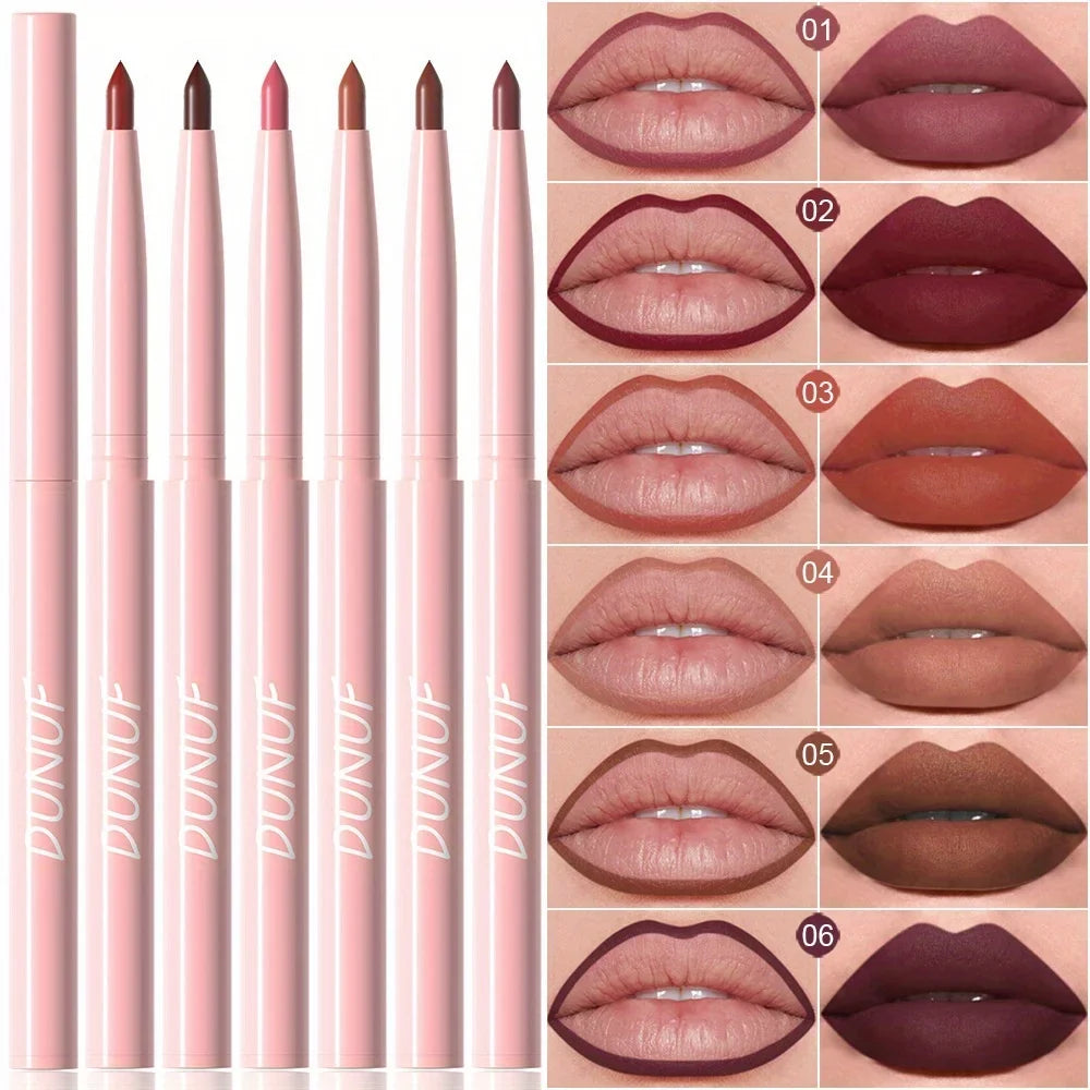 12PCS Matte Lipliner Waterproof, Durable, Easy To Color, Not Easy To Take Off Makeup, Lip Makeup Suitable For Girls' Holiday Gif