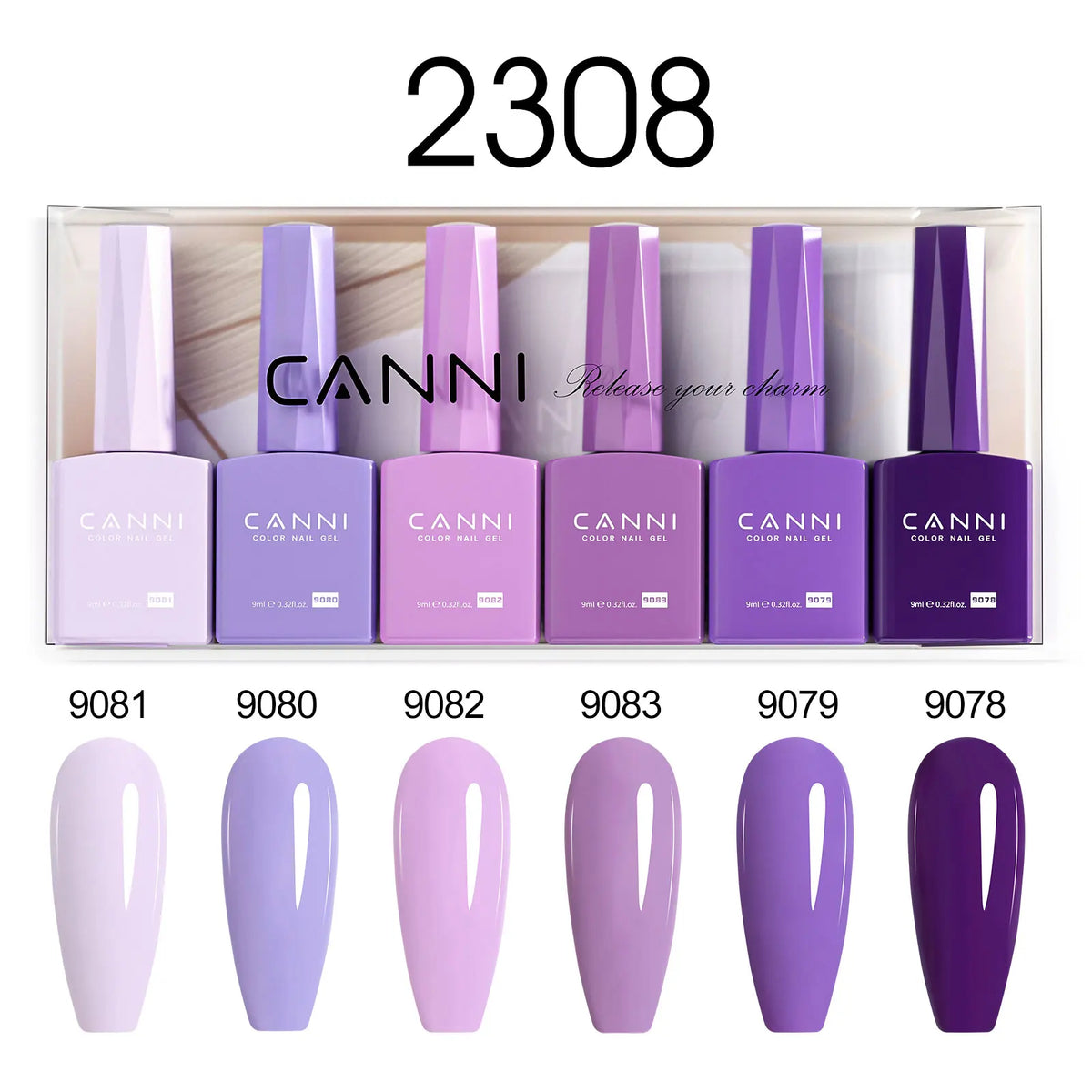 6pcs/kit CANNI Gel Nail Polish TPO FREE Nails Semi Transparent Jelly Pink Collection Soak Off UV LED Gel Diamond Top Coat Set