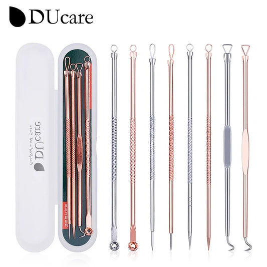 DUcare 4pcs Acne Blackhead Removal Needles Stainless steel Pimple Spot Extractor Acne Treatment Acne Needle Face Clean Care Tool