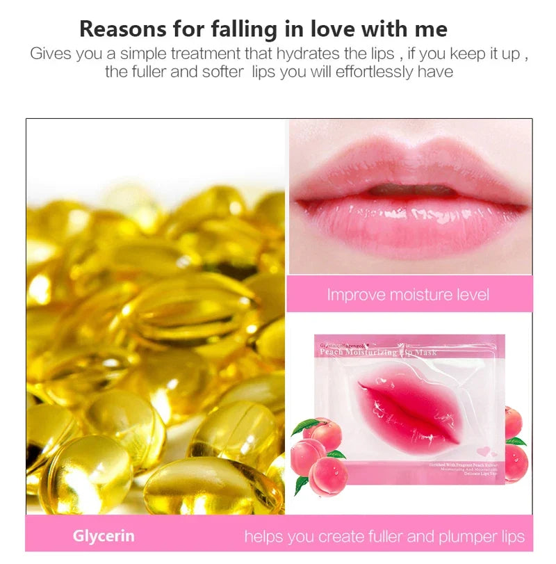 30PCS Collagen Crystal Lip Mask Gel Patches Moisturizing Hydrating Repair Lines Lips Plumper Pad Lip Care Enhancement Lip Mask