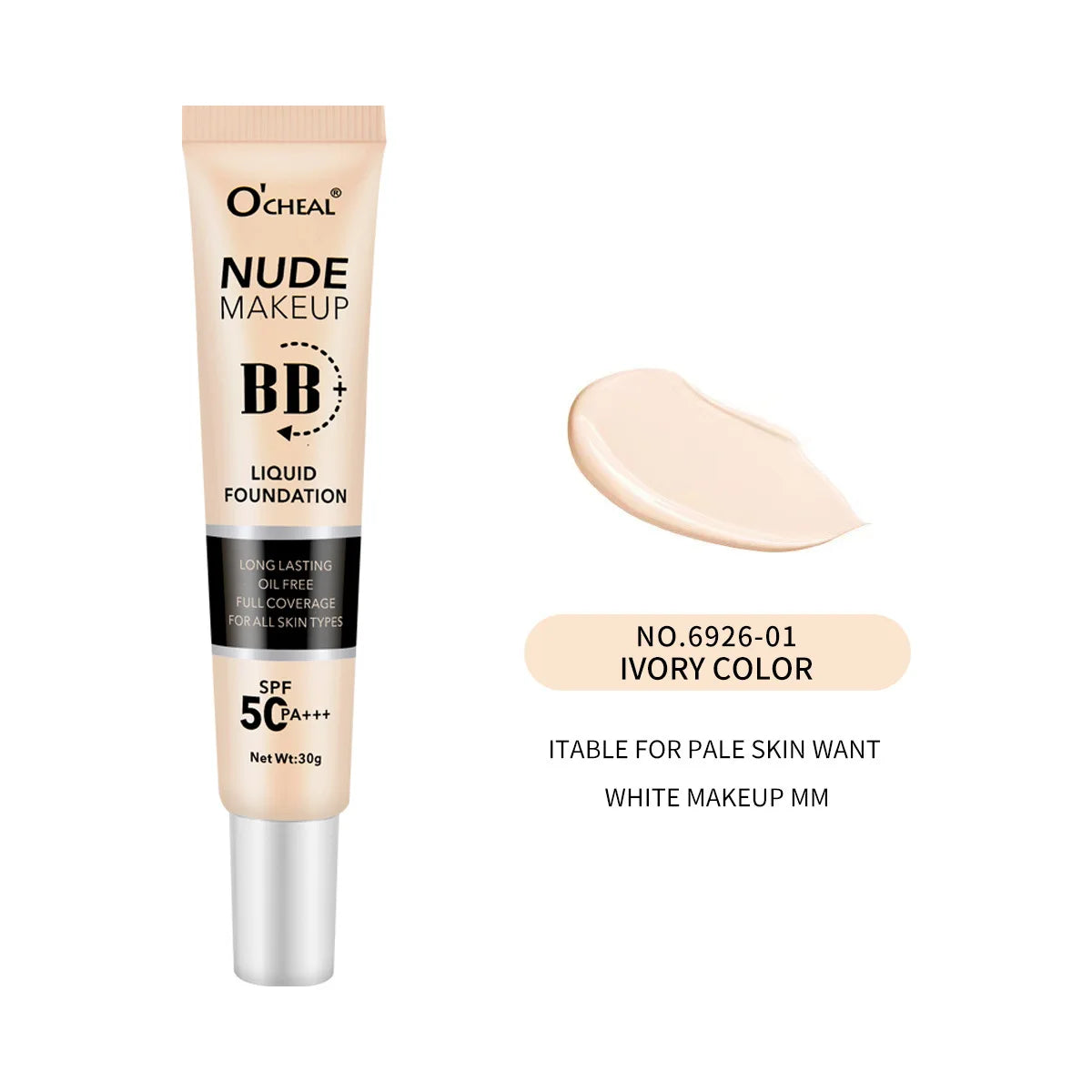 BB Cream SPF50 PA Plus Foundation Waterproof Long Lasting Brightening Primer Sunscreen Makeup Base Cosmetics For Women