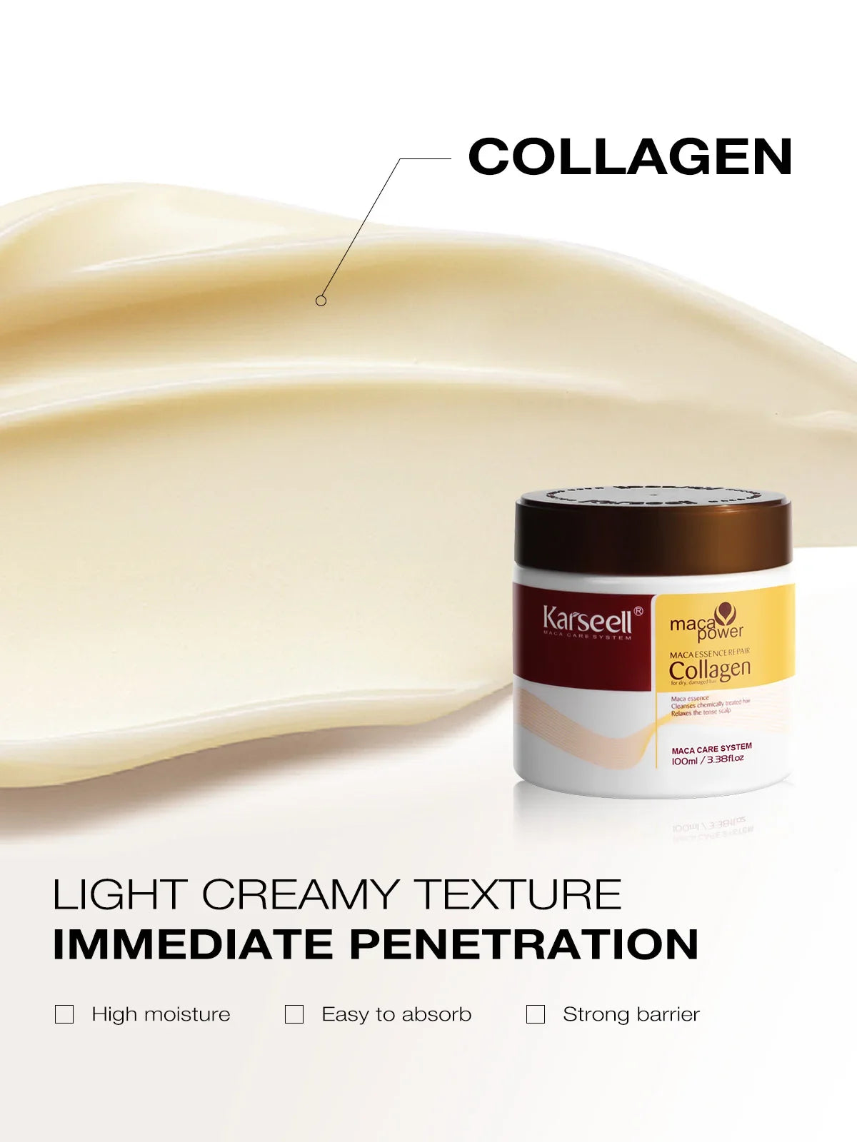 Karseell Collagen Hair Treatment Deep Repair Conditioning Hair Mask 100ml + Argan Oil Hair Serum for Dry Damaged Hair