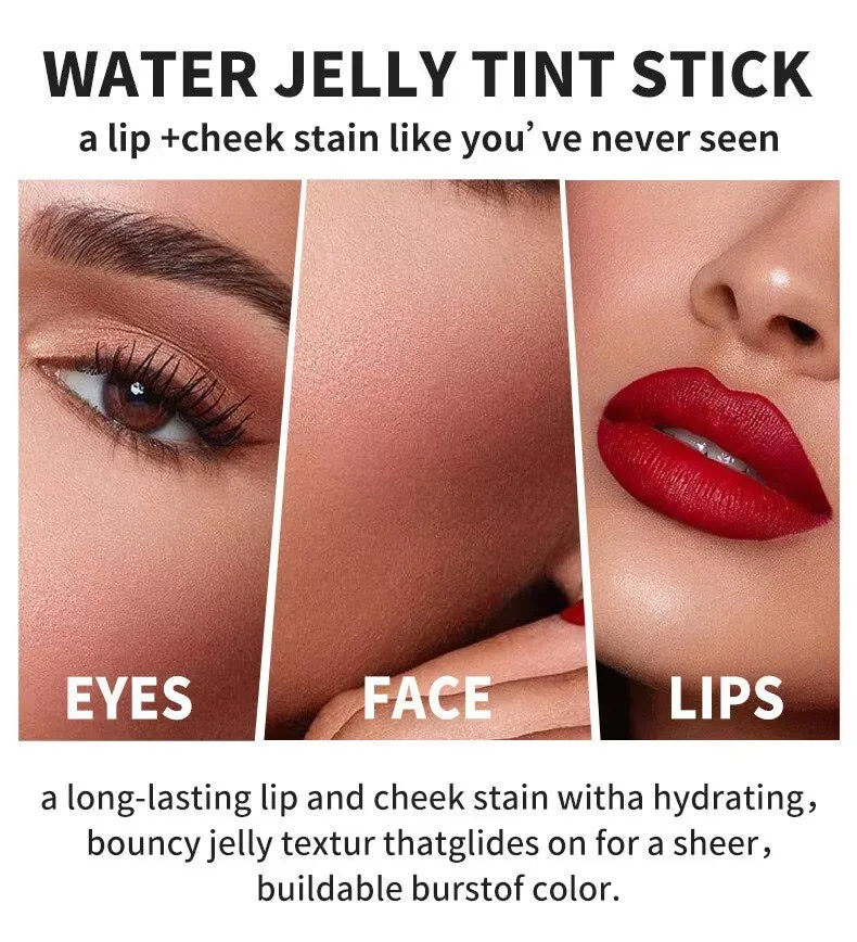 4 Colors Jelly Blush Stick Lip Balm Eyeshadow 3-in-1 Multi-Use Matte Blush Moisturize Brighten Lip Gloss