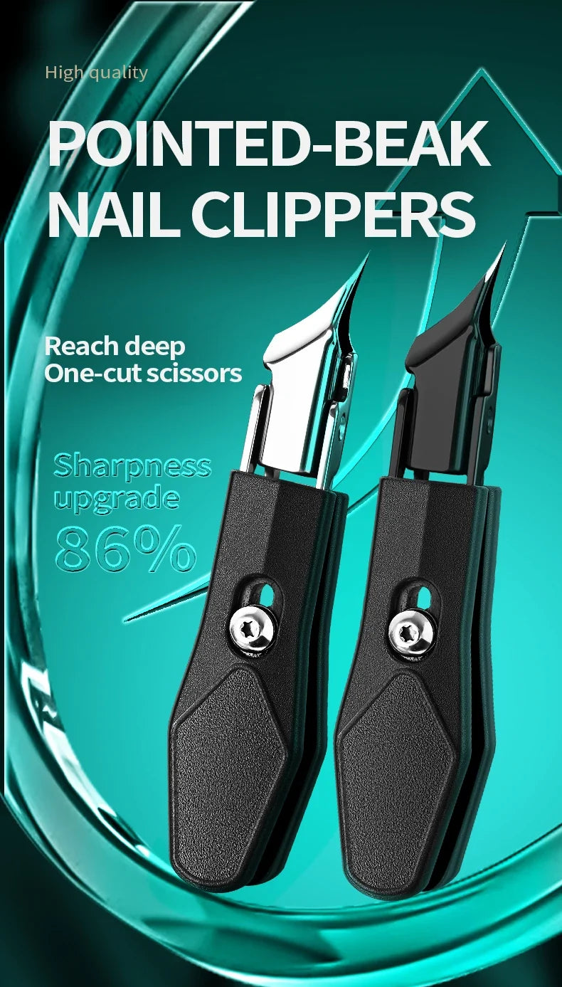 25° Slant Edge Nail Clipper Wide Opening Stainless Steel Professional Ingrown Toenail Tools Eagle Beak Oblique Toe Nail Trimmers