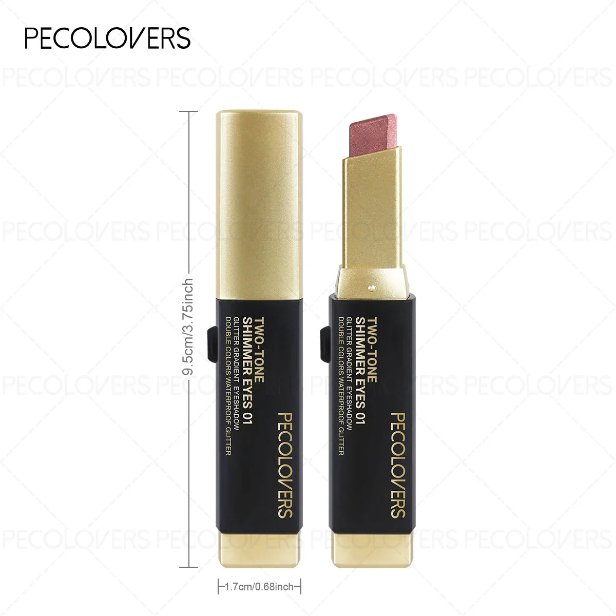 1PC Metallic Shimmer Duo Eyeshadow Stick - Pearlescent Matte, Multiple Color Options, Nude Makeup, Perfect for Christmas Makeup