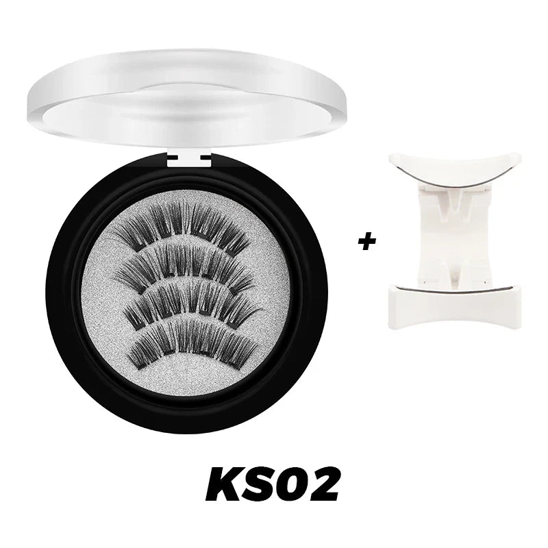DINGSEN 1 Set Magnetic Eyelashes 3D Natural False Eyelashes Reusable Magnet Clip Set Lashes Extension Makeup Tweezers Lash Set
