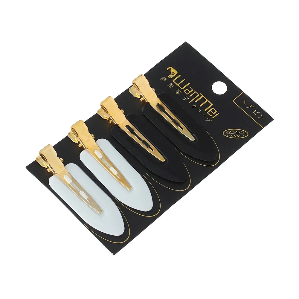 4 Pcs Seamless No Crease Barrettes Makeup Clip No Bend Hair Clip Professional Salon Styling Fixed hairpin Woman Man Hairdressing